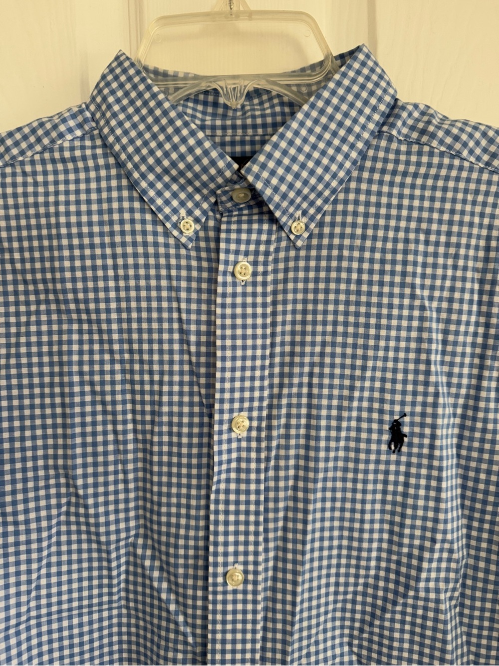 Ralph Lauren Light Blue & White Gingham Button-Down Shirt